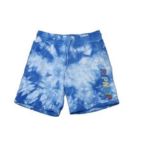 Mens Ripndip Tie Dye Spelled Out Embroidered Logo Blue White Skate Shorts Punk S